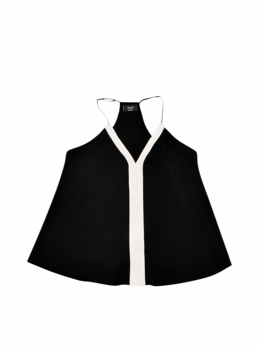 VICI Black & White Colorblock Racerback Tank Top Small
